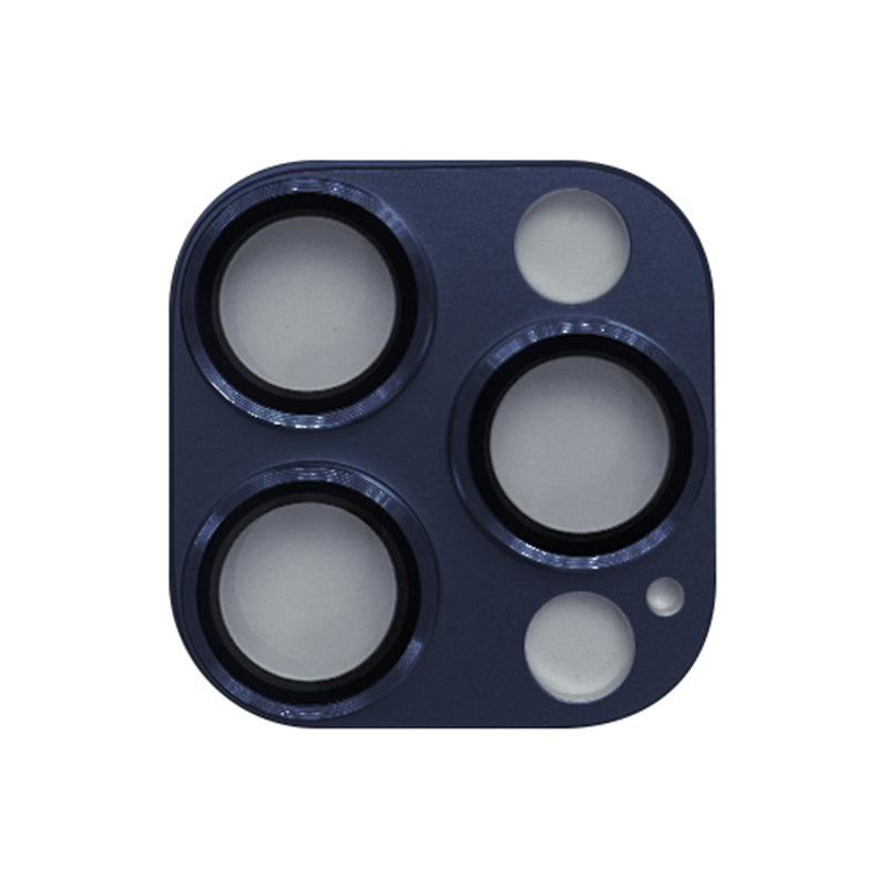 Uniqkart For iPhone 15 Pro / 15 Pro Max Matte Phone Camera Lens Protector Tempered Glass Lens Film - Blue