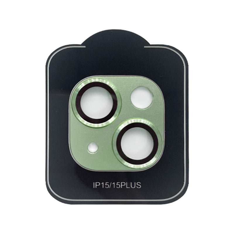 Uniqkart For iPhone 15 / 15 Plus Tempered Glass Camera Lens Protector Matte Phone Rear Lens Film - Green