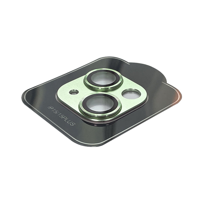 Uniqkart For iPhone 15 / 15 Plus Tempered Glass Camera Lens Protector Matte Phone Rear Lens Film - Green