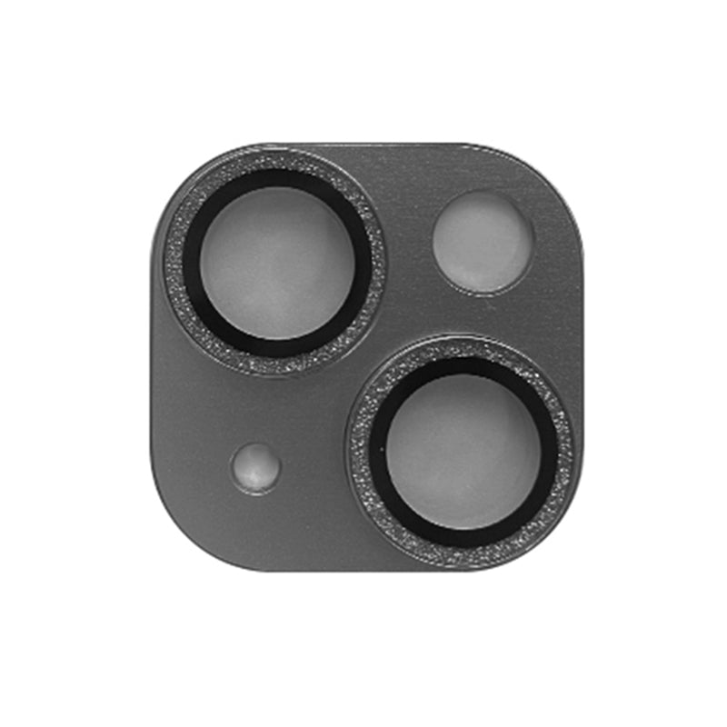Uniqkart For iPhone 15 / 15 Plus Tempered Glass Camera Lens Protector Glitter Anti-scratch Rear Lens Film - Black