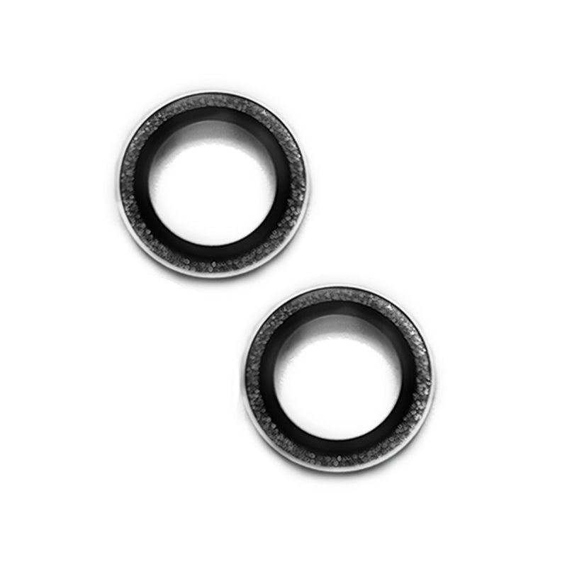 Uniqkart For iPhone 15 / 15 Plus Glitter Camera Lens Protector Tempered Glass AR Clear Back Lens Film - Black