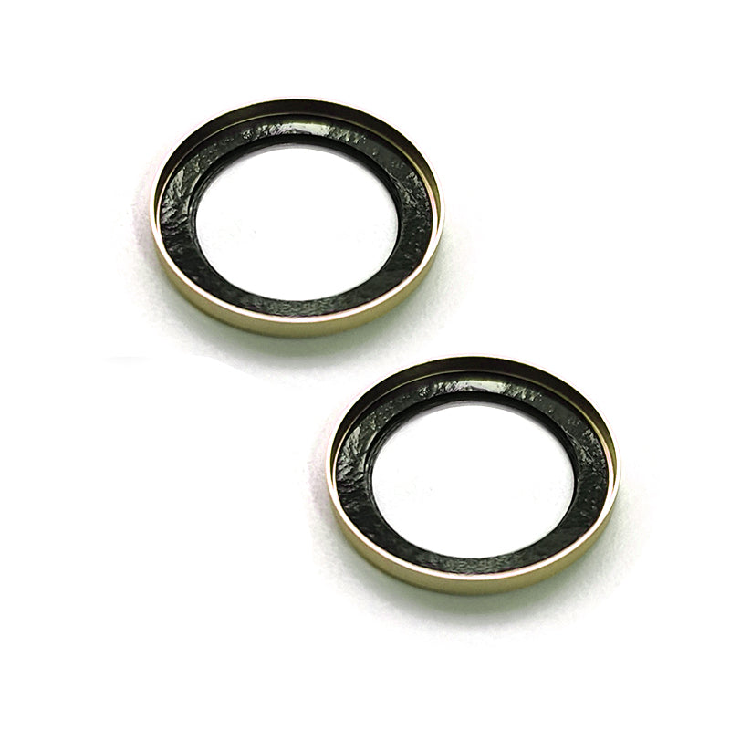 Uniqkart For iPhone 15 / 15 Plus Glitter Camera Lens Protector Tempered Glass AR Clear Back Lens Film - Gold