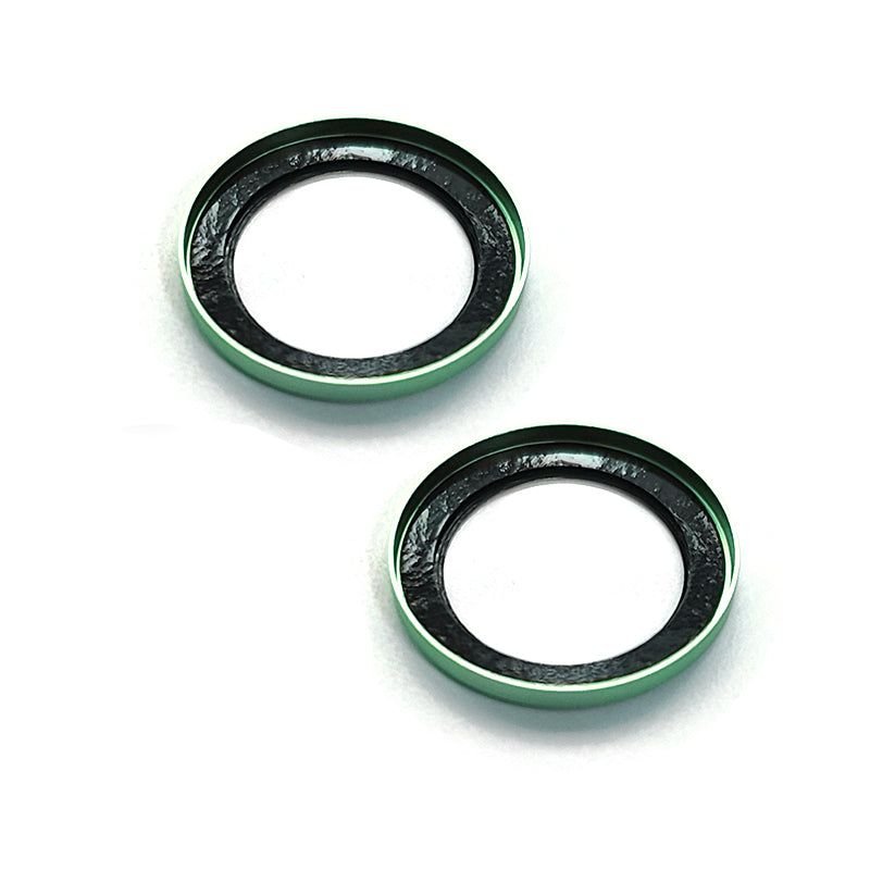 Uniqkart For iPhone 15 / 15 Plus Glitter Camera Lens Protector Tempered Glass AR Clear Back Lens Film - Green