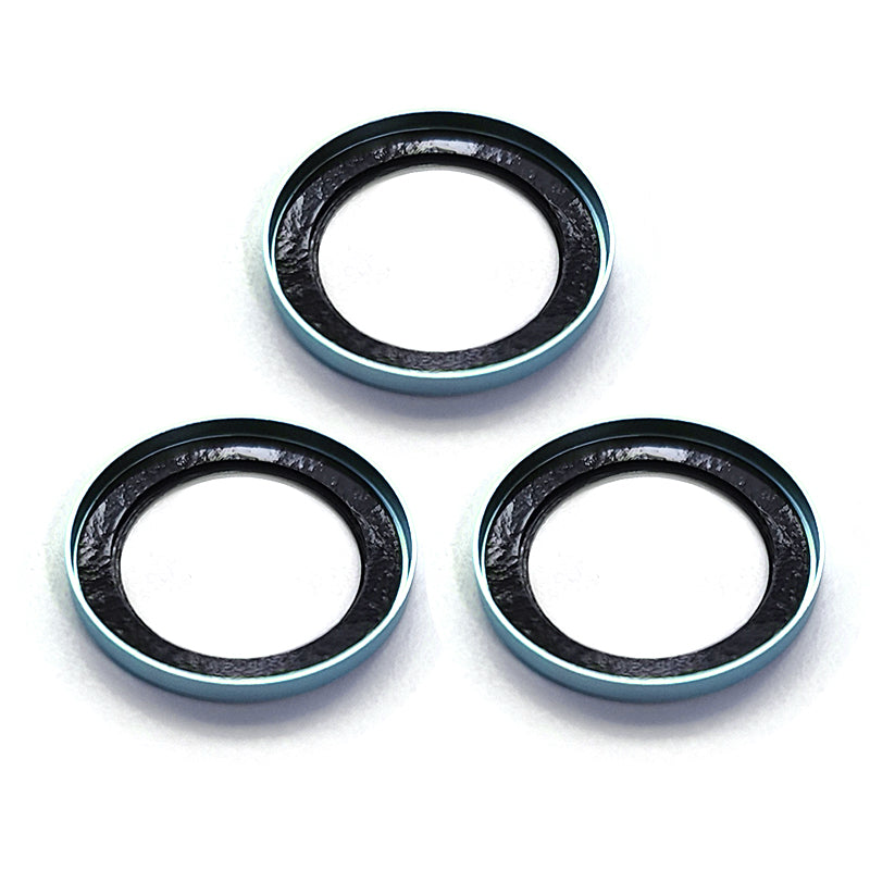 Uniqkart For iPhone 15 Pro / 15 Pro Max Camera Lens Protector AR HD Tempered Glass Glitter Ring Lens Film - Blue