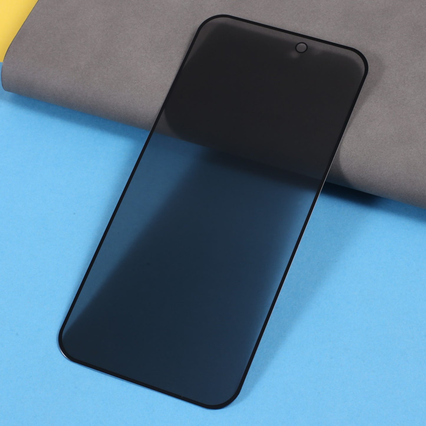 Uniqkart for iPhone 15 Pro Anti-peep High Aluminium-silicon Glass Film Full Glue Silk Printing Full Coverage Screen Protector