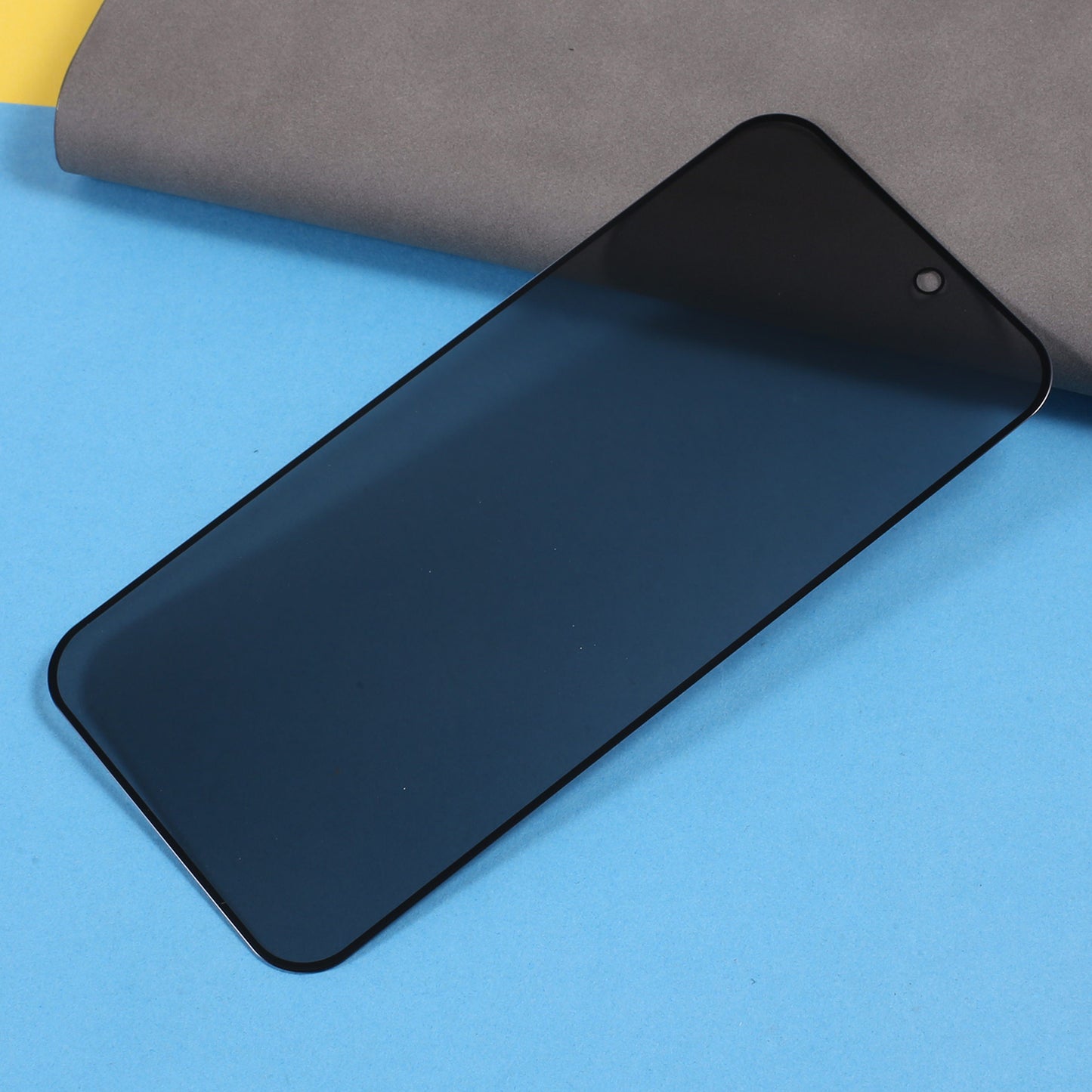 Uniqkart for iPhone 15 Pro Anti-peep High Aluminium-silicon Glass Film Full Glue Silk Printing Full Coverage Screen Protector