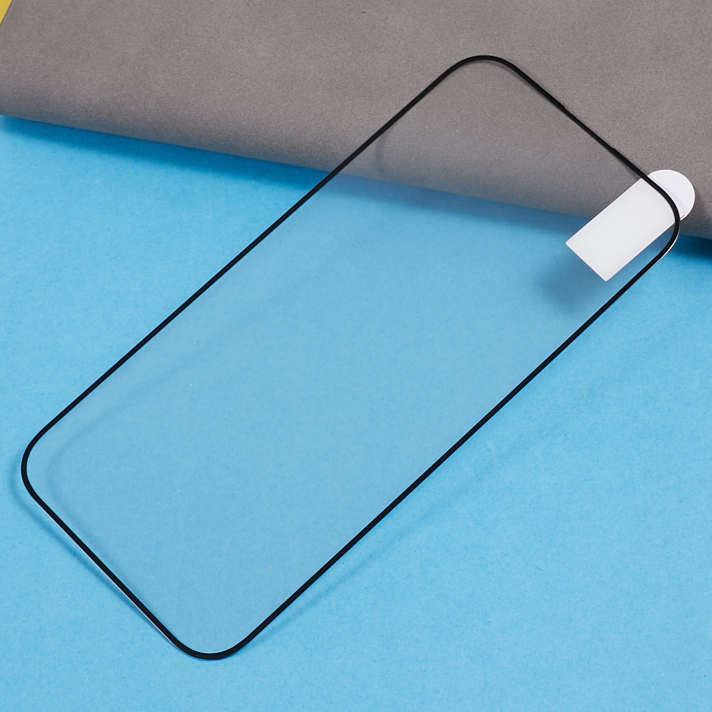 Uniqkart for iPhone 15 Plus Tempered Glass Screen Protector Electroplated Silk Printing Full Cover Full Glue Film