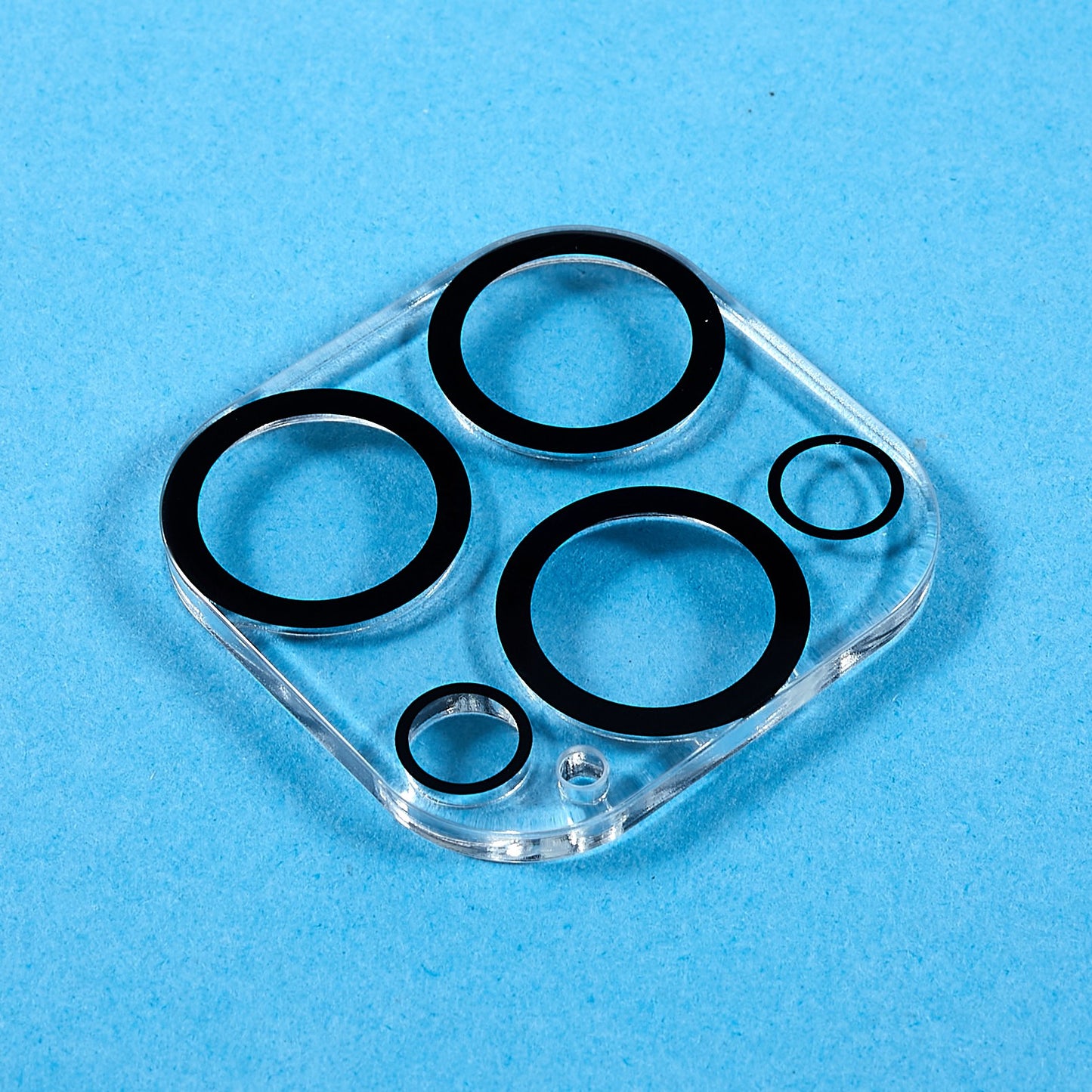 Uniqkart for iPhone 15 Pro / 15 Pro Max 3D Silk Printing Camera Lens Film Tempered Glass Phone Rear Lens Protector