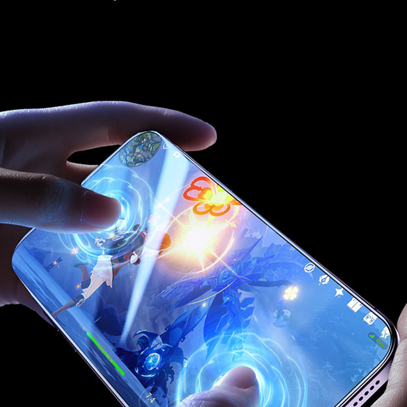 Uniqkart for iPhone 15 Pro Smooth Tempered Glass Protector Silk Printing Full Glue Full Screen Film with Installation Tool