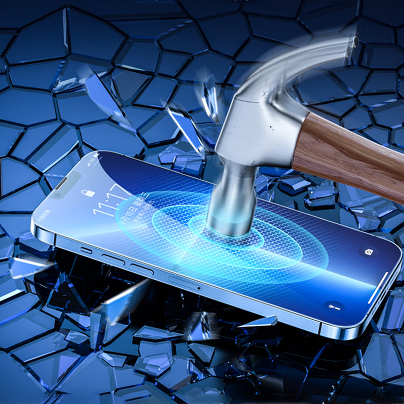 Uniqkart for iPhone 15 Pro Smooth Tempered Glass Protector Silk Printing Full Glue Full Screen Film with Installation Tool