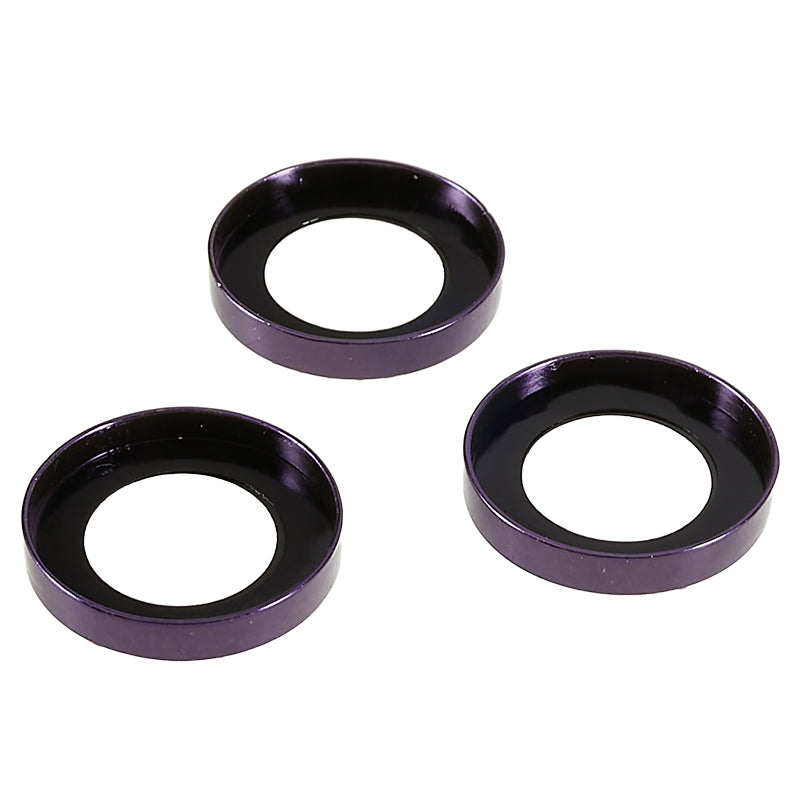 Uniqkart for iPhone 15 Pro / 15 Pro Max Camera Lens Protector Rhinestone Metal Frame + Tempered Glass Rear Lens Film - Purple