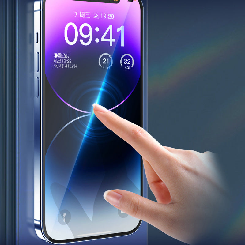 Uniqkart For iPhone 15 Pro 2.5D Tempered Glass Full Screen Protector Ultra Clear Silk Printing Full Glue Film