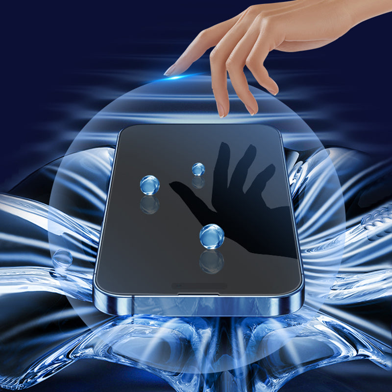 Uniqkart 2.5D Full Screen Protector for iPhone 15 Pro Max , Silk Printing Full Glue Tempered Glass HD Clear Film