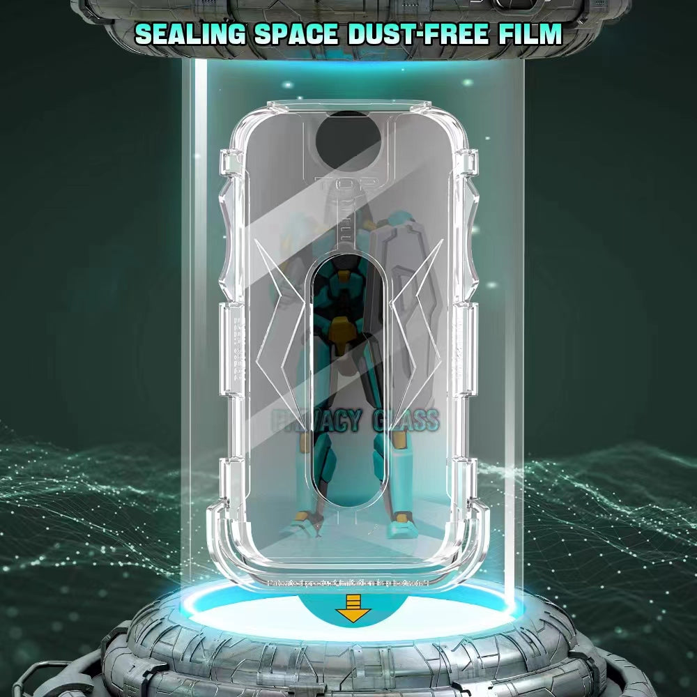 Uniqkart For iPhone 15 Pro 28 Degree Anti-spy Phone Screen Protector Anti-explosion Tempered Glass Film