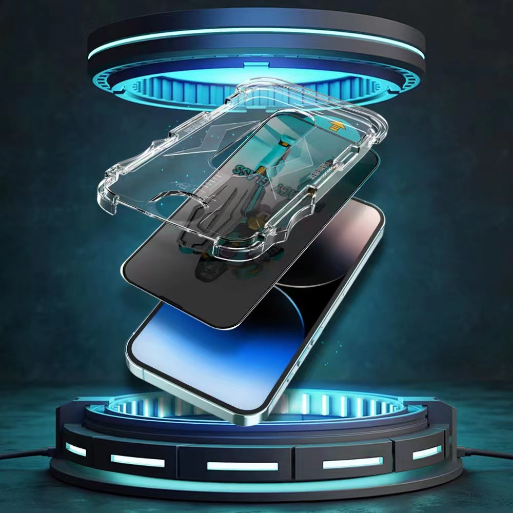 Uniqkart For iPhone 15 Pro Max 28 Degree Privacy Protection Screen Protector Anti-spy Tempered Glass Film