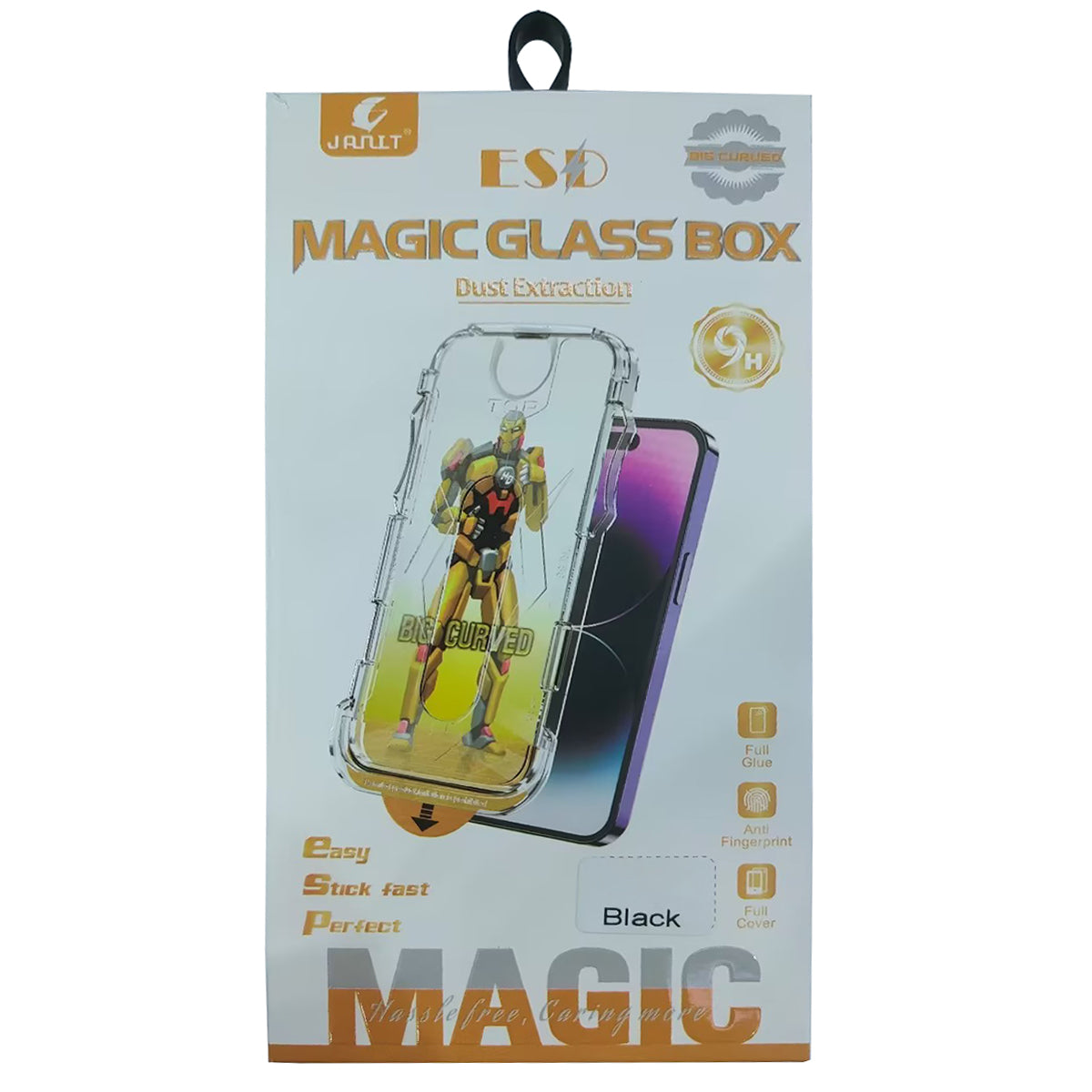 Uniqkart For iPhone 15 Pro Max Large Arc Edge Screen Protector HD Clear Tempered Glass Film with Dust-proof Net