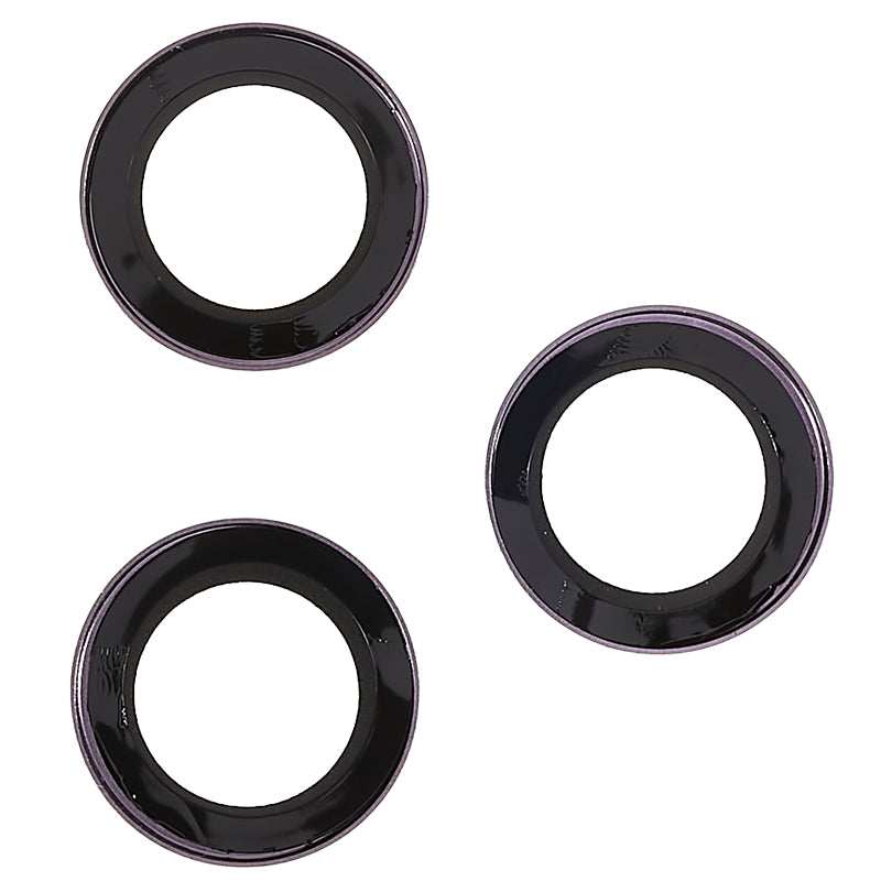Uniqkart for iPhone 15 Pro / 15 Pro Max Camera Lens Protector Set Tempered Glass Glitter Bling Ring Lens Film - Purple