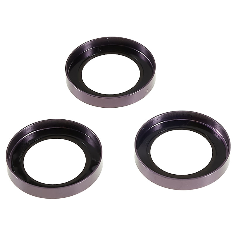 Uniqkart for iPhone 15 Pro / 15 Pro Max Camera Lens Protector Set Tempered Glass Glitter Bling Ring Lens Film - Purple