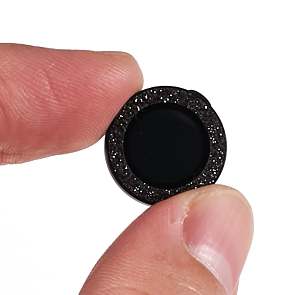 Uniqkart for iPhone 15 / 15 Plus Camera Lens Protector Set Bling Glitter Metal Ring Tempered Glass Lens Film - Black