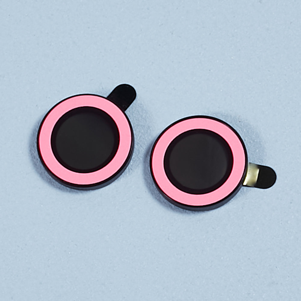 Uniqkart for iPhone 15 / 15 Plus Camera Lens Protector Set Luminous Ring Tempered Glass Back Lens Film - Rose