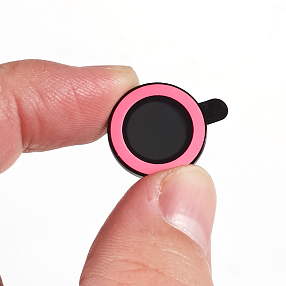 Uniqkart for iPhone 15 / 15 Plus Camera Lens Protector Set Luminous Ring Tempered Glass Back Lens Film - Rose