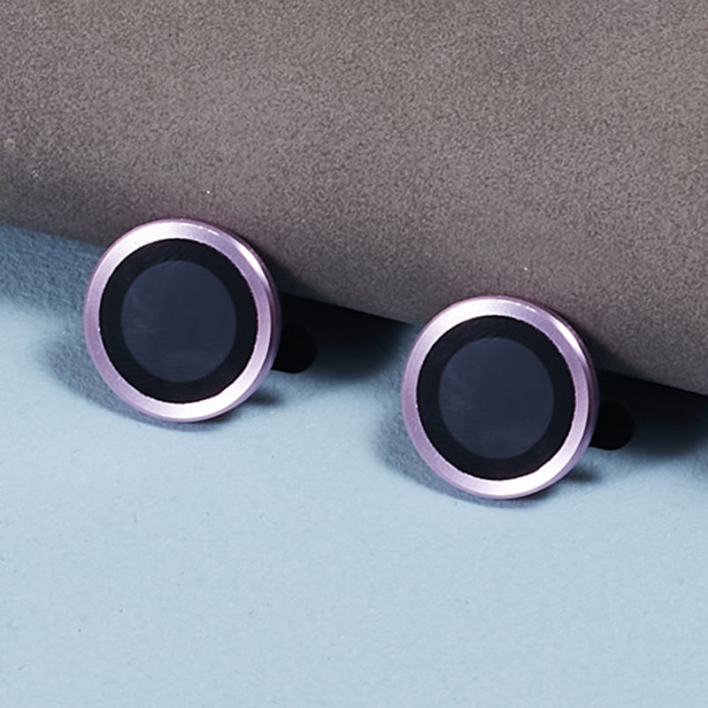 Uniqkart for iPhone 15 / 15 Plus Camera Lens Protector Set Electroplating Ring HD Tempered Glass Lens Film - Purple