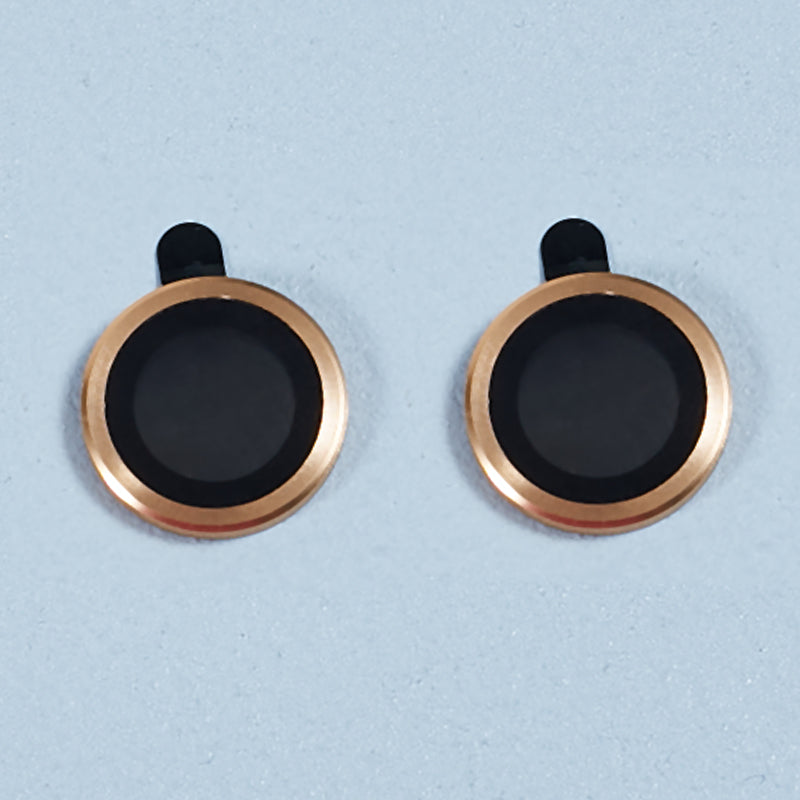 Uniqkart for iPhone 15 / 15 Plus Camera Lens Protector Set Electroplating Ring HD Tempered Glass Lens Film - Gold