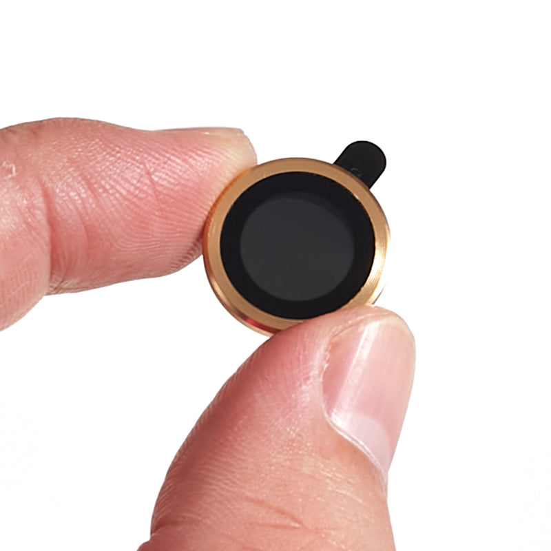 Uniqkart for iPhone 15 / 15 Plus Camera Lens Protector Set Electroplating Ring HD Tempered Glass Lens Film - Gold