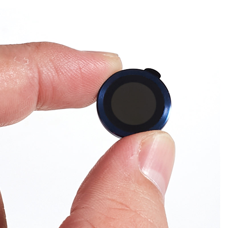 Uniqkart for iPhone 15 / 15 Plus Camera Lens Protector Set Electroplating Ring HD Tempered Glass Lens Film - Dark Blue