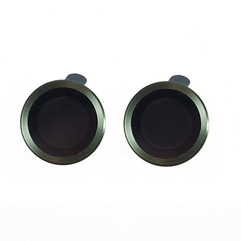 Uniqkart for iPhone 15 / 15 Plus Camera Lens Protector Set Electroplating Ring HD Tempered Glass Lens Film - Green