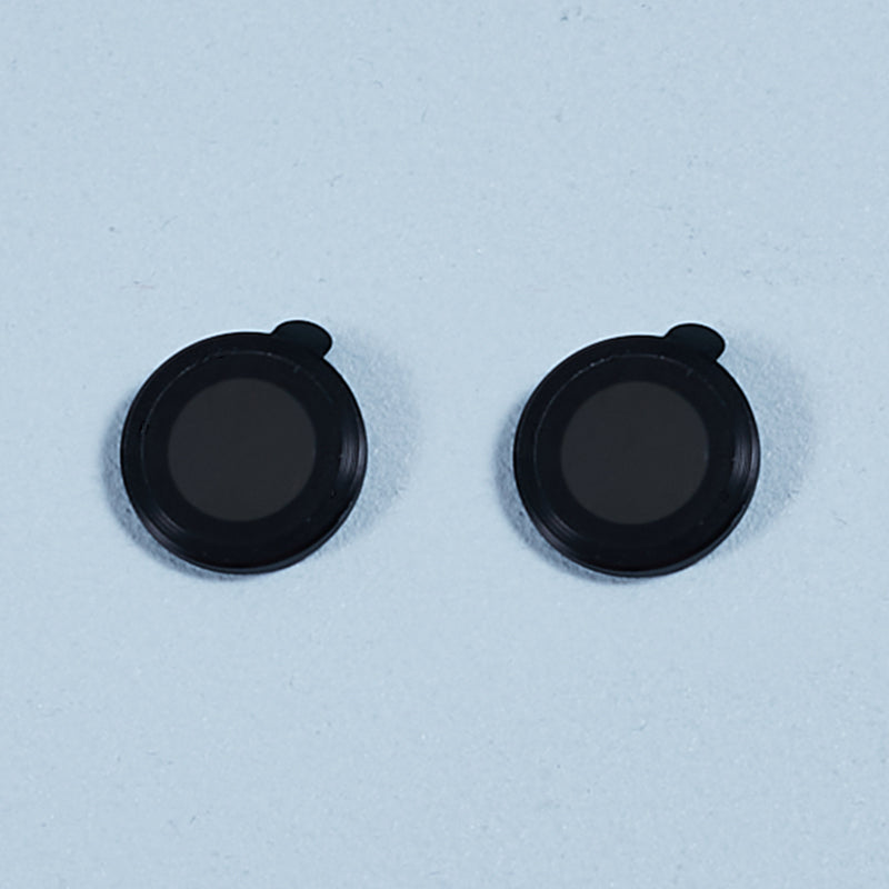 Uniqkart for iPhone 15 / 15 Plus Camera Lens Protector Set Electroplating Ring HD Tempered Glass Lens Film - Black