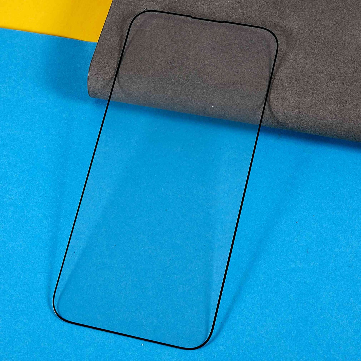 Uniqkart for iPhone 15 Pro Anti-static Screen Protector High Aluminium-silicon Glass Full Glue Full Cover Silk Printing Film