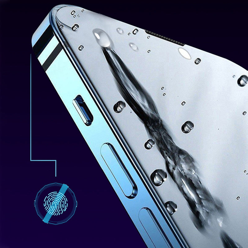 Uniqkart For iPhone 15 Pro Max Anti-spy Film Silk Printing 2.5D Full Glue Tempered Glass Full Screen Protector