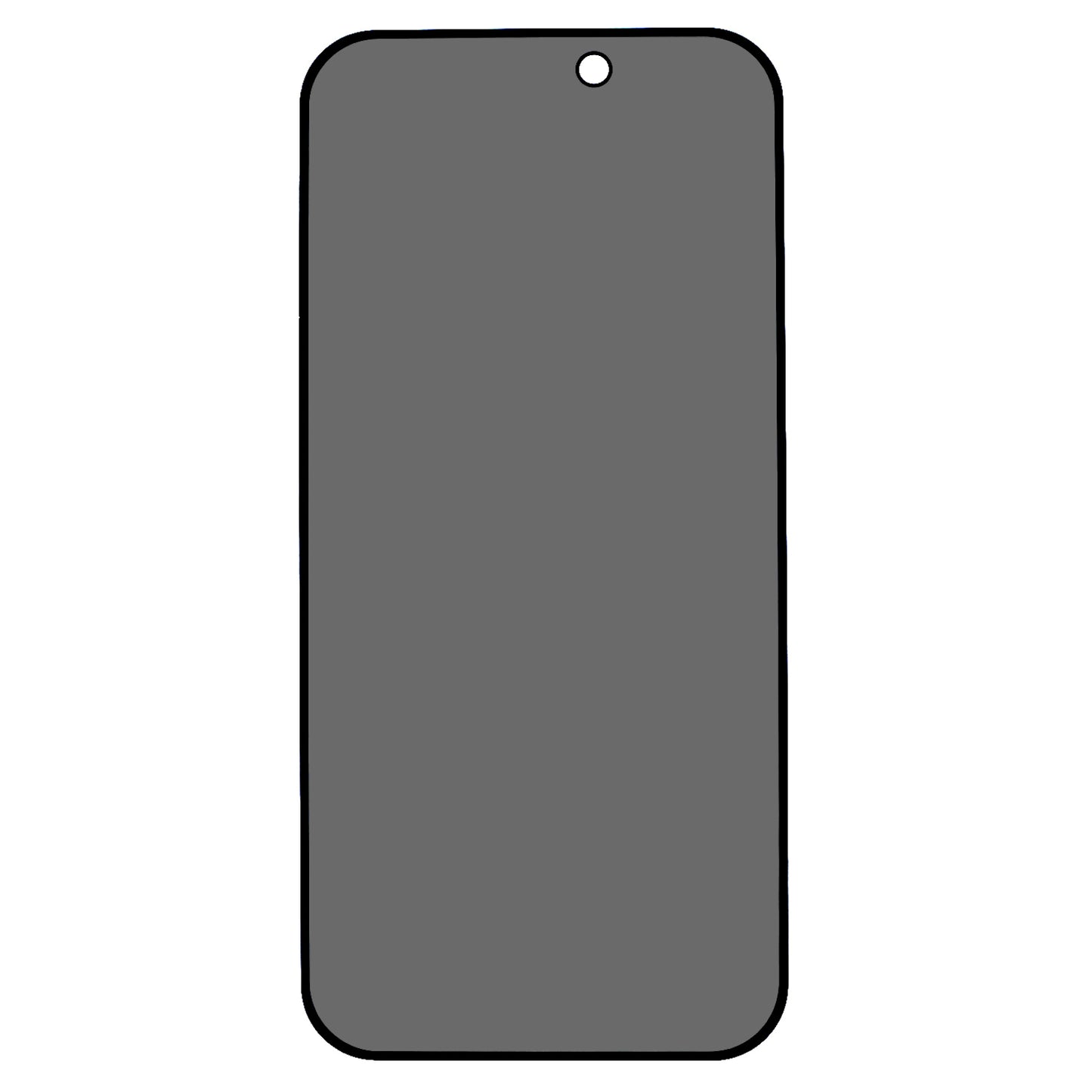 Uniqkart for iPhone 15 Pro Full Cover Matte Screen Protector 180-degree Anti-spy Tempered Glass Film with Anti-dust Net