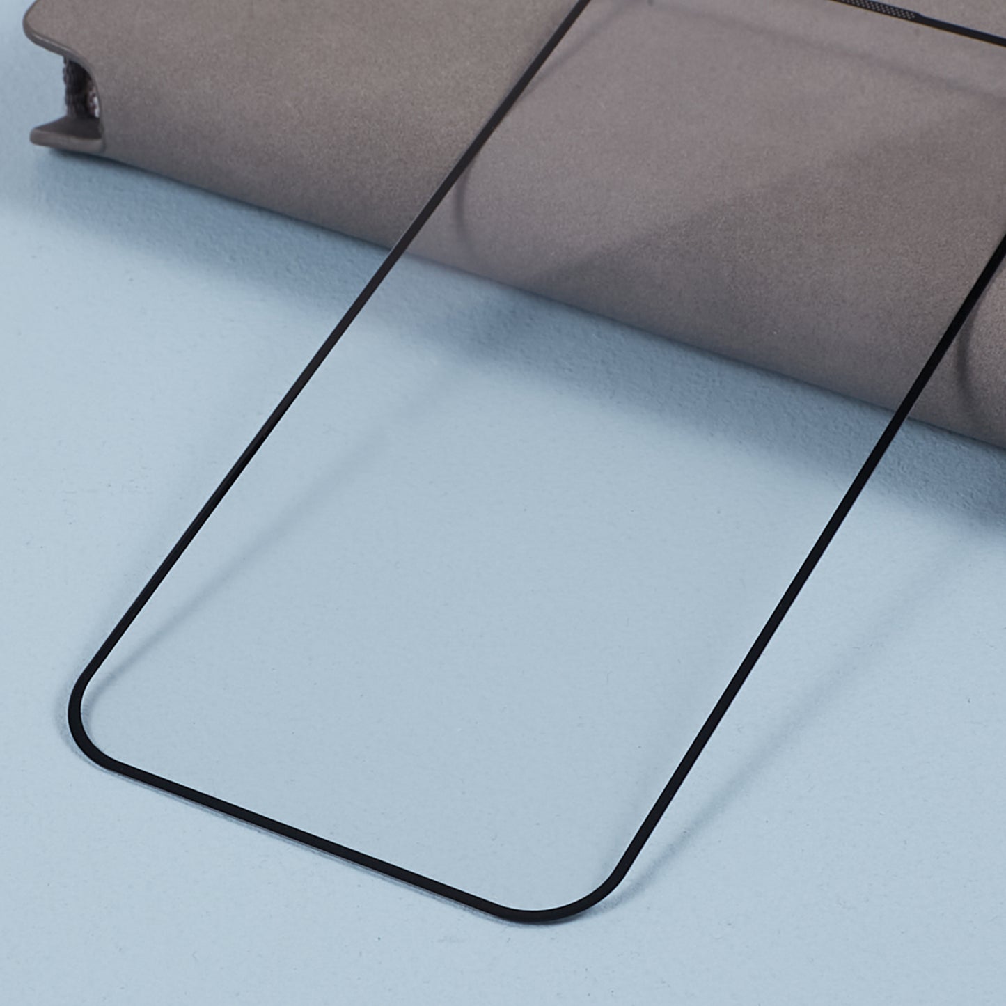 Uniqkart for iPhone 15 Plus Silk Print Full Coverage Tempered Glass Film Full Glue 9D Anti-scratch Screen Protector