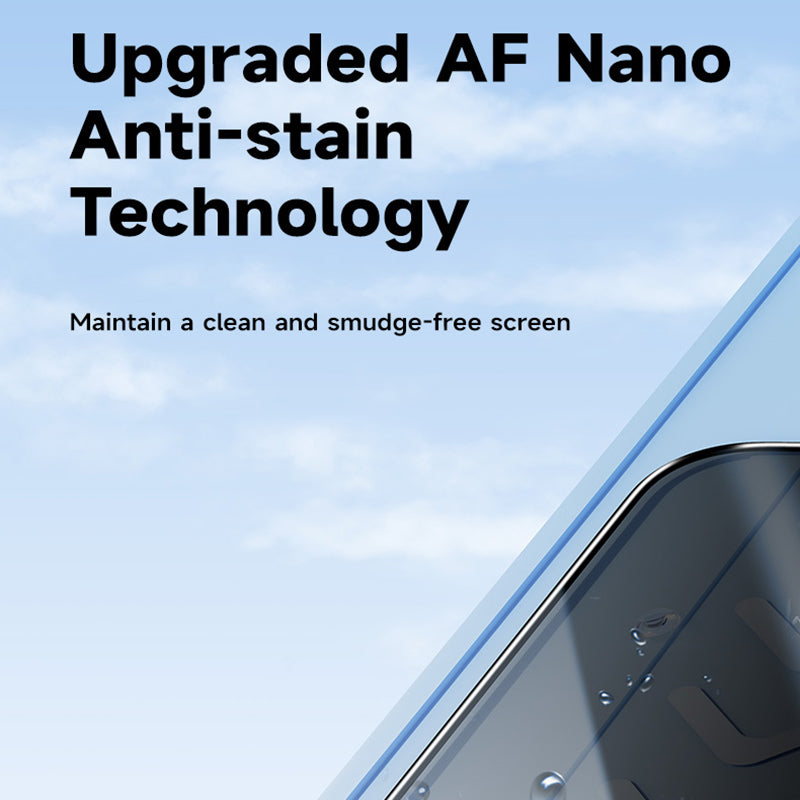 Uniqkart 0.3mm High Aluminum-silicon Glass Screen Protector for iPhone 15 Pro Anti-spy Scratch-resistant Screen Film