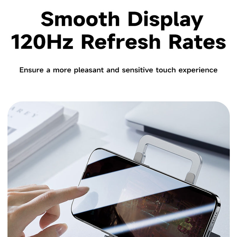 Uniqkart For iPhone 15 Pro Max Anti-spy Screen Protector 0.3mm High Aluminum-silicon Glass Screen Film