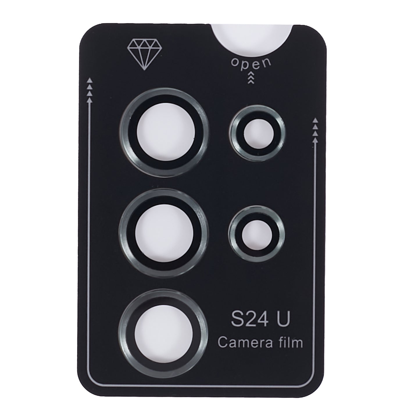 For Samsung Galaxy S24 Ultra Camera Lens Protector Set Electroplating Metal + Tempered Glass Individual Lens Film - Green