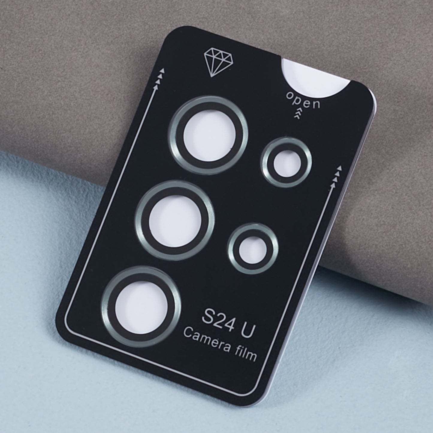 For Samsung Galaxy S24 Ultra Camera Lens Protector Set Electroplating Metal + Tempered Glass Individual Lens Film - Green