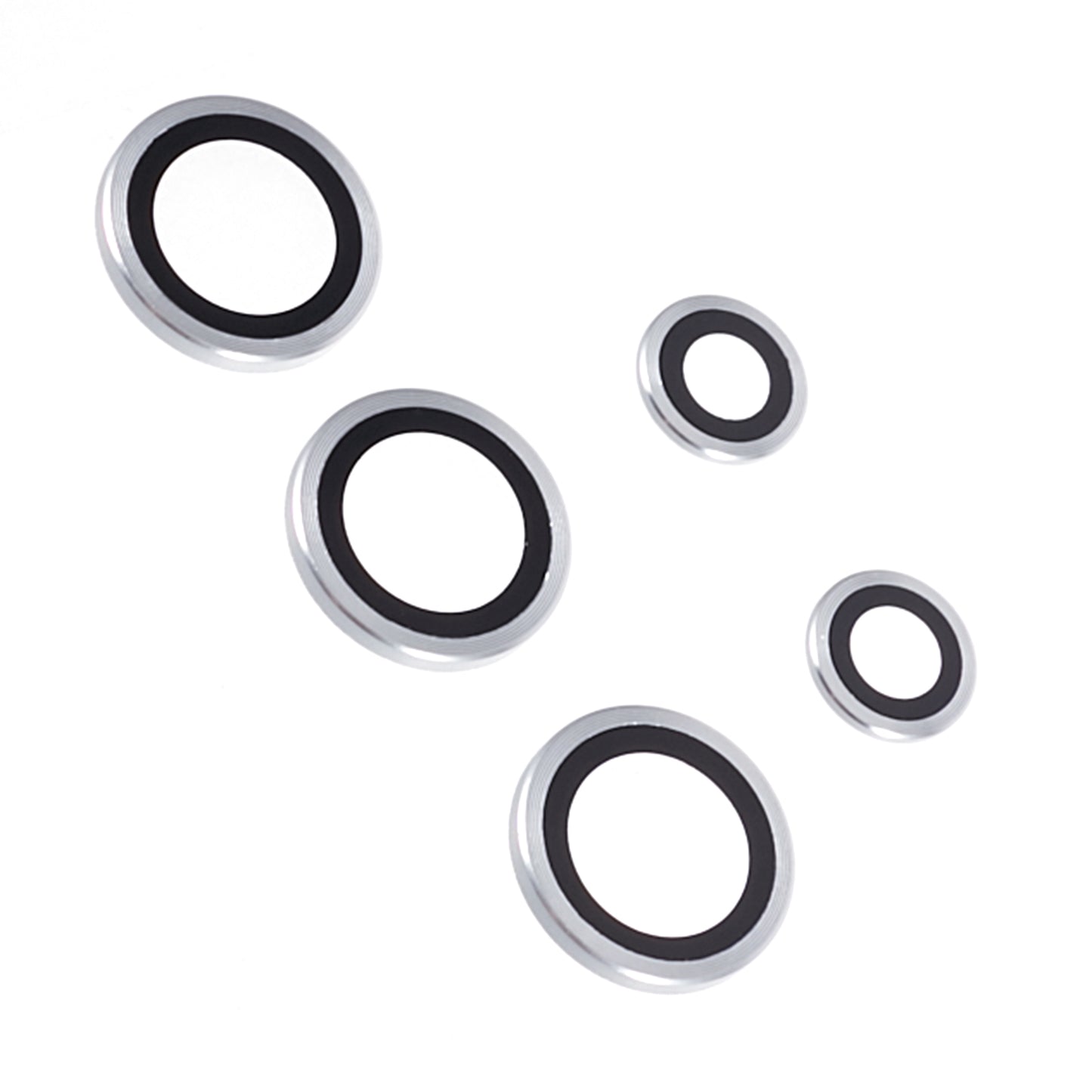 For Samsung Galaxy S24 Ultra Camera Lens Protector Set Electroplating Metal + Tempered Glass Individual Lens Film - Silver