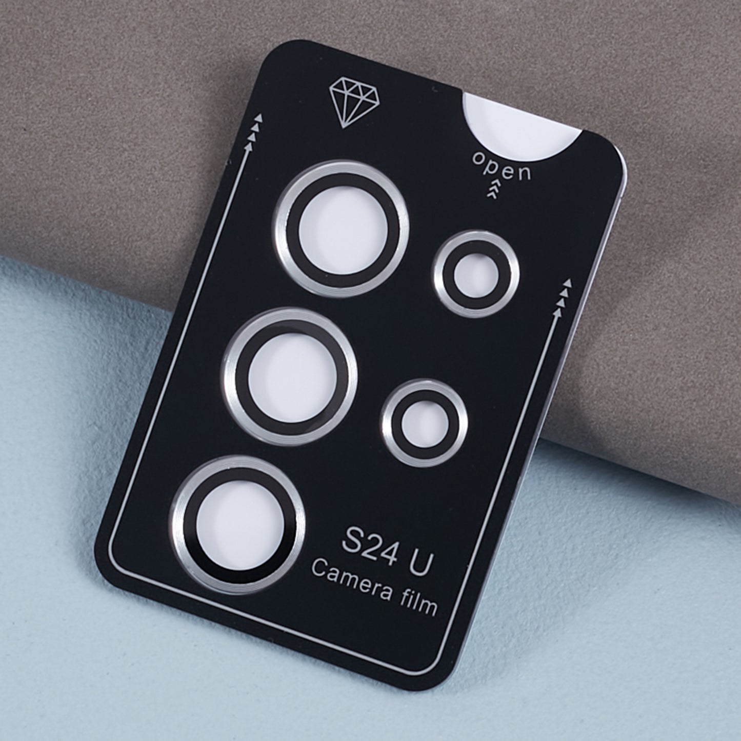 For Samsung Galaxy S24 Ultra Camera Lens Protector Set Electroplating Metal + Tempered Glass Individual Lens Film - Silver