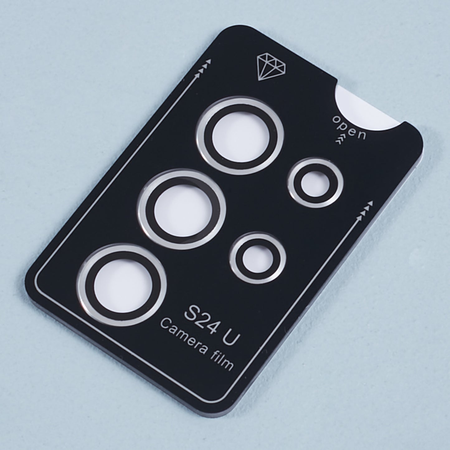 For Samsung Galaxy S24 Ultra Camera Lens Protector Set Electroplating Metal + Tempered Glass Individual Lens Film - Silver