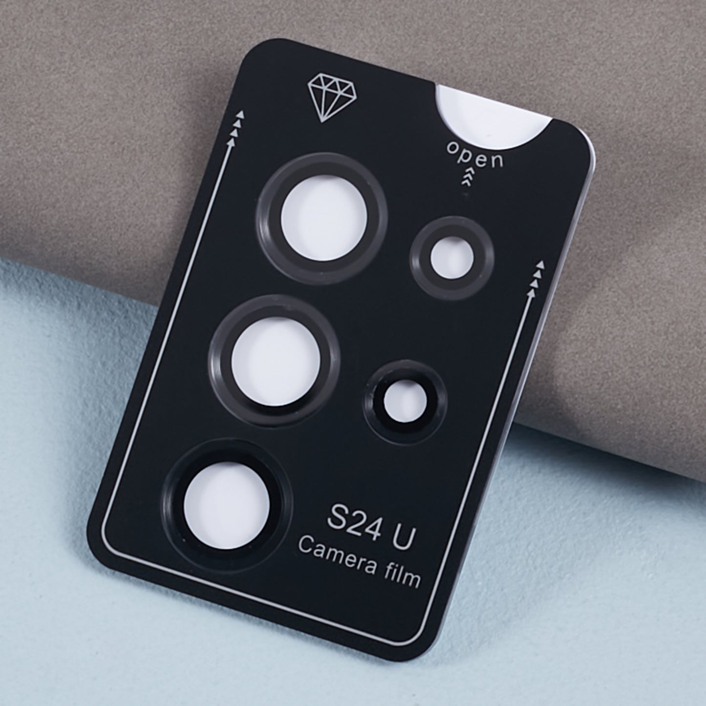 For Samsung Galaxy S24 Ultra Camera Lens Protector Set Electroplating Metal + Tempered Glass Individual Lens Film - Black