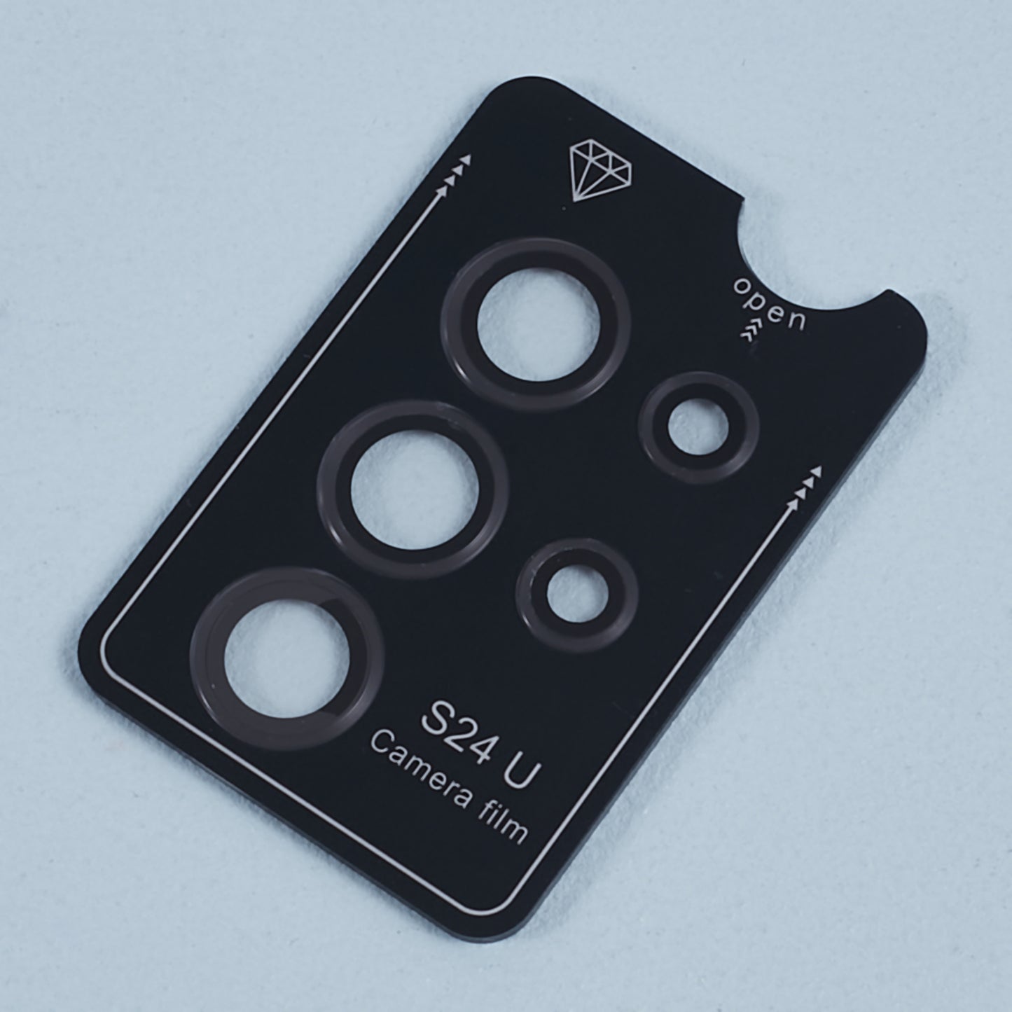 For Samsung Galaxy S24 Ultra Camera Lens Protector Set Electroplating Metal + Tempered Glass Individual Lens Film - Black