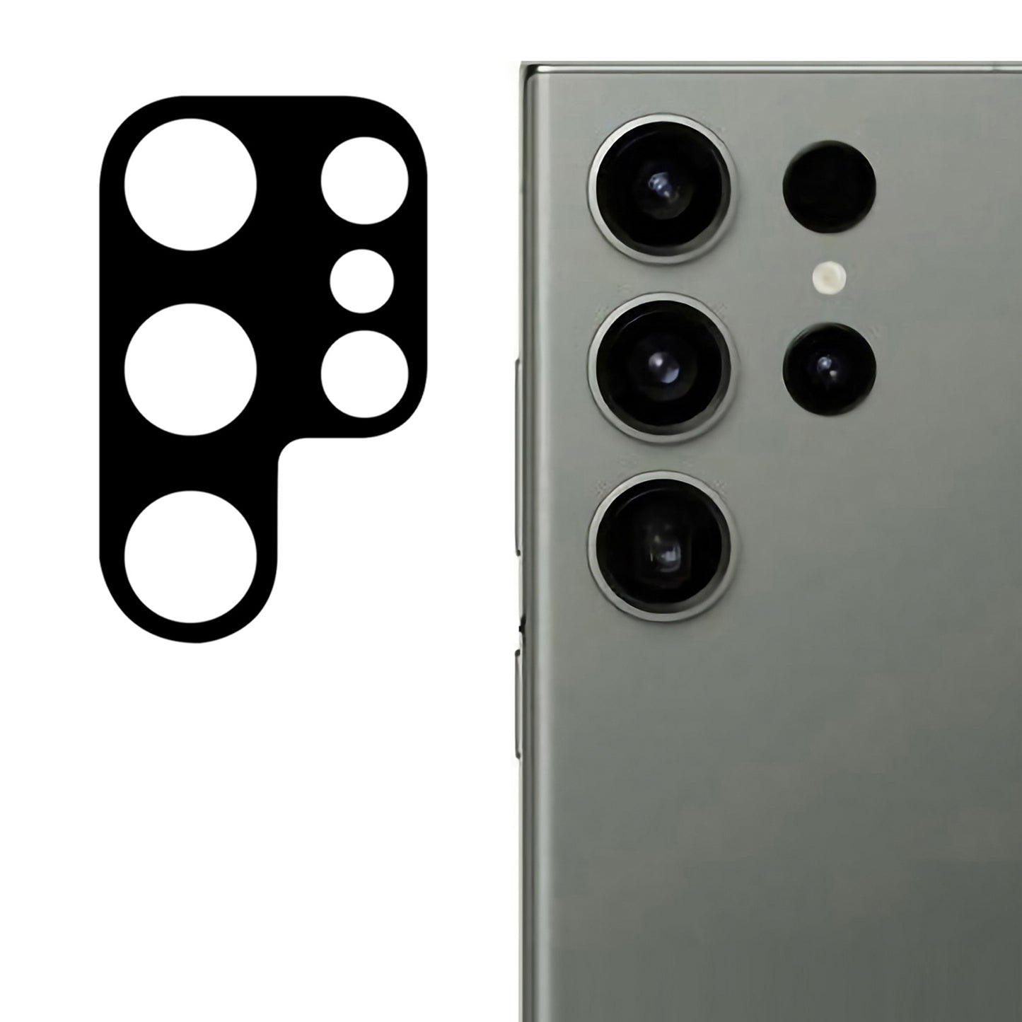 For Samsung Galaxy S24 Ultra Tempered Glass Black Camera Lens Film Silk Printing Lens Protector