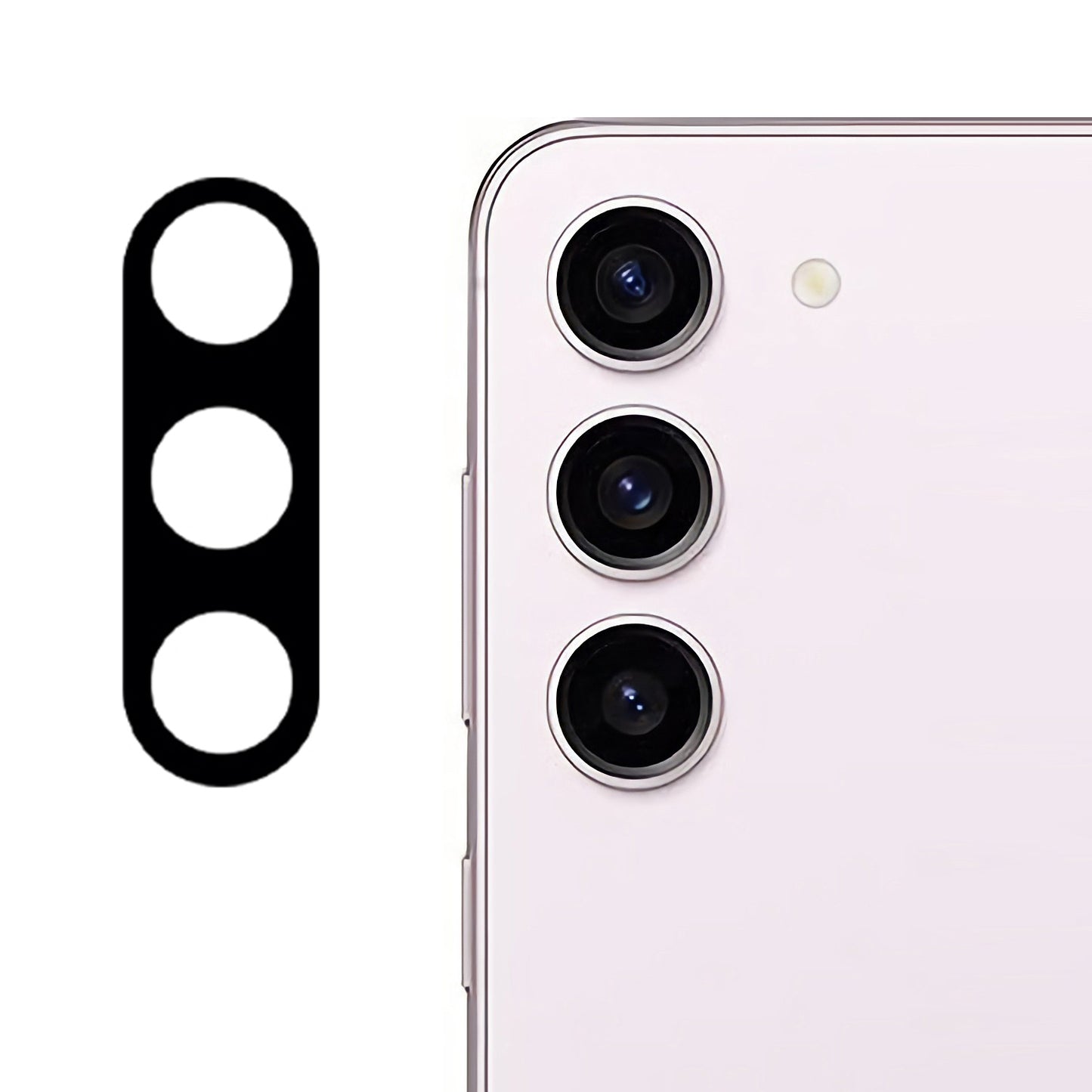 For Samsung Galaxy S24+ Silk Printing Black Camera Lens Protector Tempered Glass Rear Lens Film