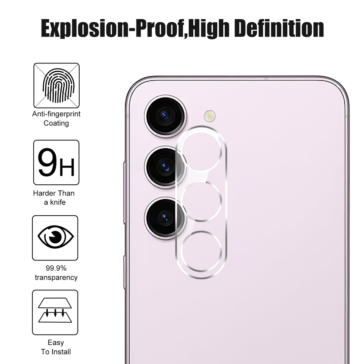 For Samsung Galaxy S24 Camera Lens Film Tempered Glass Anti-explosion Lens Protector