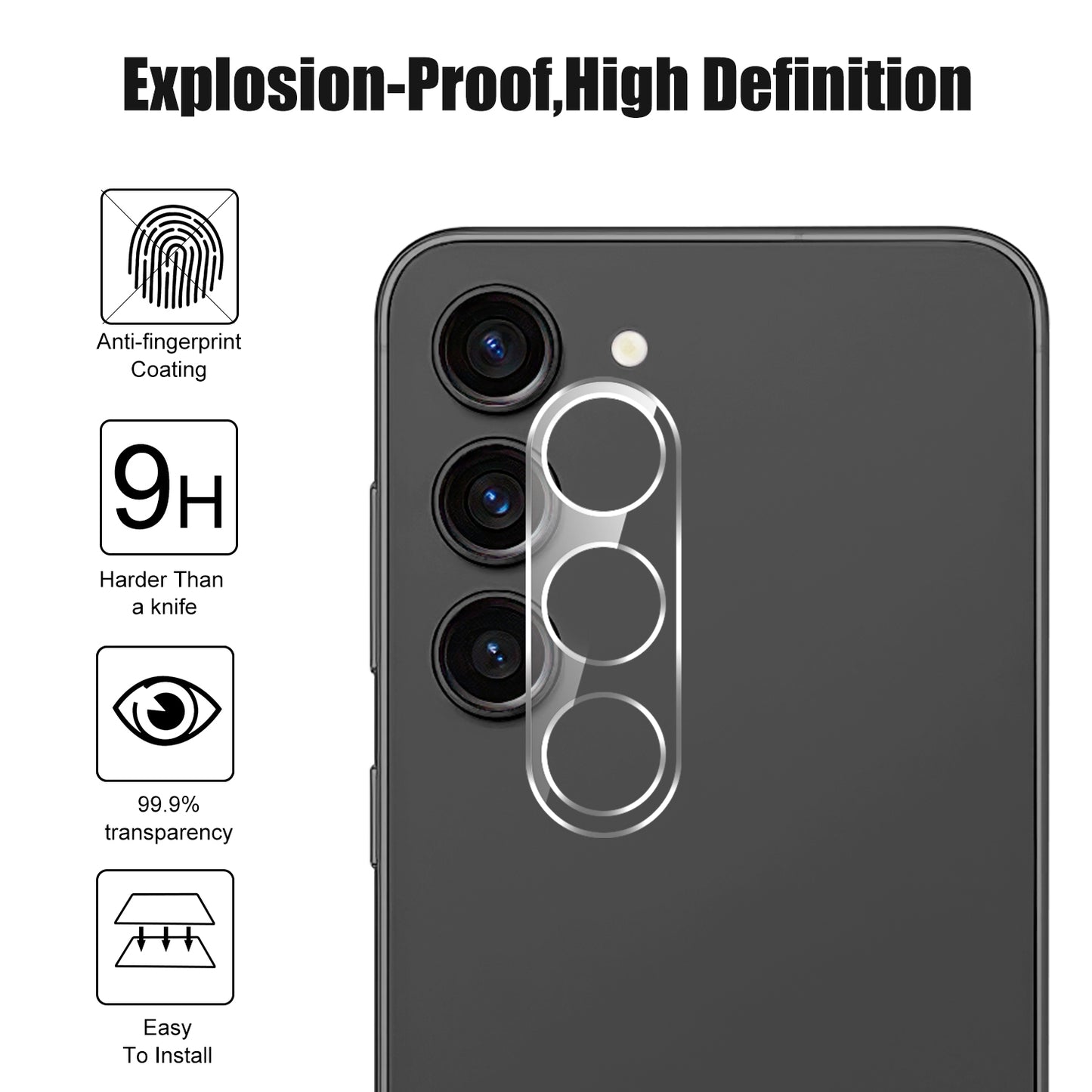 For Samsung Galaxy S24+ Tempered Glass Camera Lens Film HD Clear Lens Protector