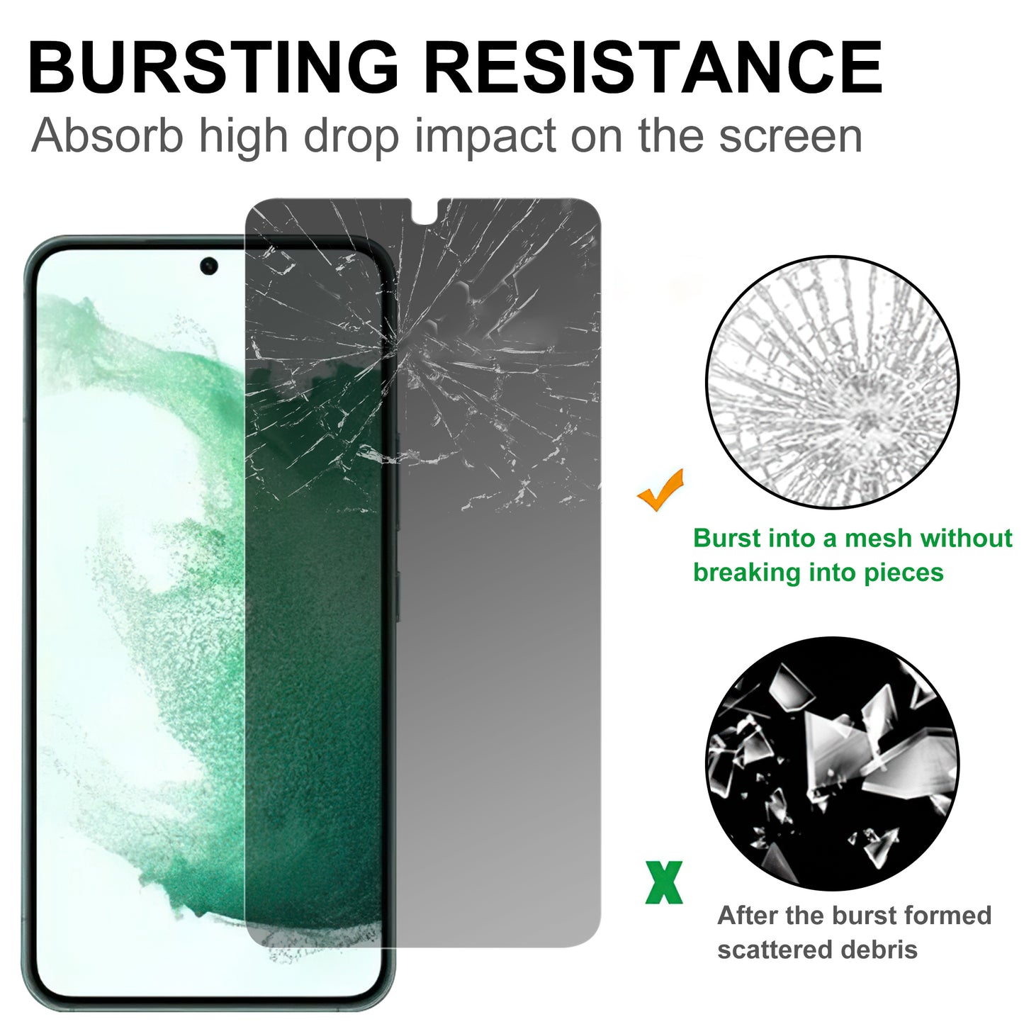 For Samsung Galaxy S24+ Tempered Glass Screen Protector Anti-peep 2.5D Arc Edge Film
