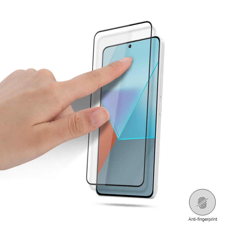 MOCOLO For Xiaomi Redmi Note 13 Pro 5G Silk Printing Film HD Clear Tempered Glass Full Screen Protector - Black